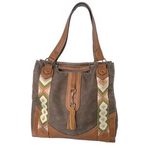 Catchfly Ladies Western Textured Brown Tote Bag Concealed Carry 22030628